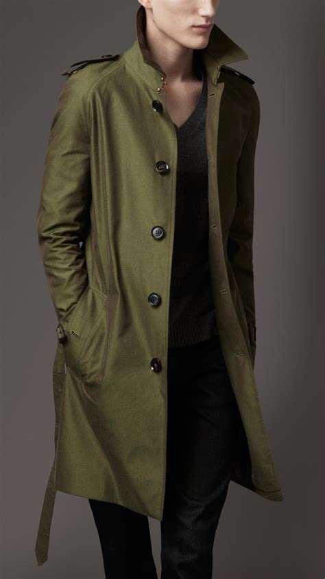 mens burberry trench green|authentic burberry men trench coat.